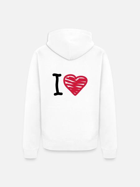 I_love - Unisex Premium Organic Zip Hoodie - white