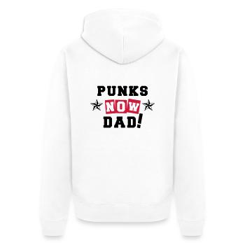 Punks Now Dad! - Unisex Premium Bio Zip Hoodie - Weiß - Hinten - Thijin (182cm)