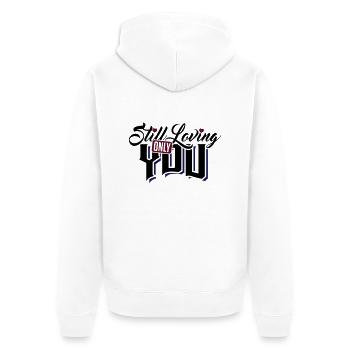 Still Loving You! - Unisex Premium Bio Zip Hoodie - Weiß - Hinten - Thijin (182cm)