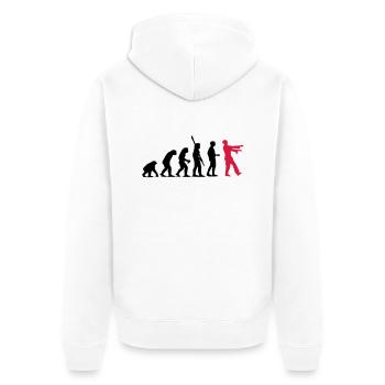 Zombie Evolution (zweifarbig) - Unisex Premium Bio Zip Hoodie - Weiß - Hinten - Thijin (182cm)