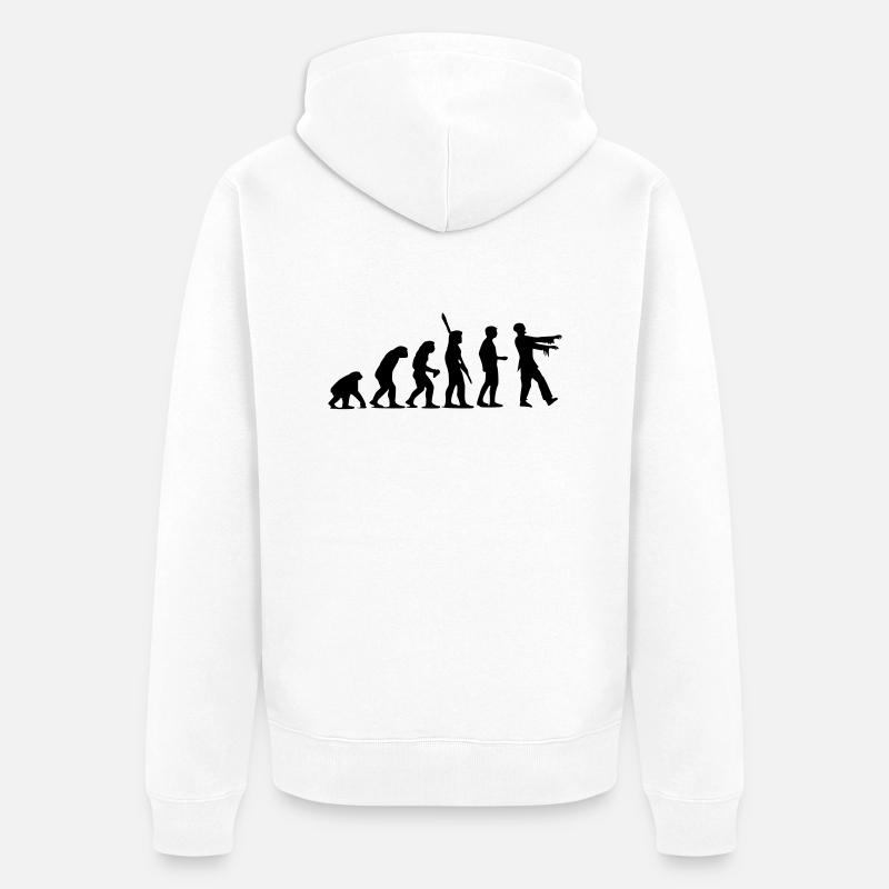 Évolution de zombi (monochrome) - Veste à capuche bio Premium Unisexe - blanc