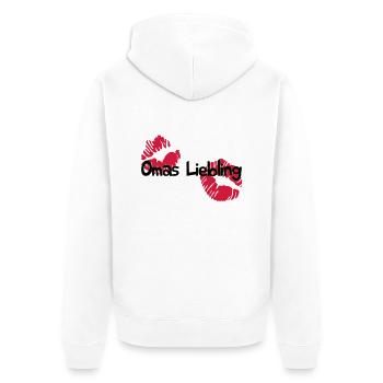 Omas Liebling - Unisex Premium Bio Zip Hoodie - Weiß - Hinten - Thijin (182cm)
