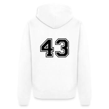 43 - Unisex Premium Bio Zip Hoodie - Weiß - Hinten - Thijin (182cm)