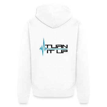 heart rate heartbeat turn it up bar strokes - Unisex Premium Organic Zip Hoodie - white - Back - Thijin (182cm)