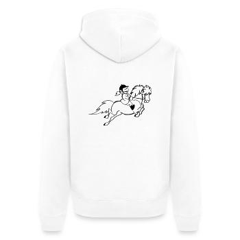 Poney - Veste à capuche bio Premium Unisexe - blanc - Dos - Thijin (182cm)
