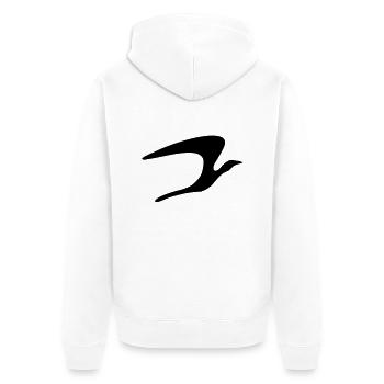 bird_vec_1de - Unisex Premium Bio Zip Hoodie - Weiß - Hinten - Thijin (182cm)