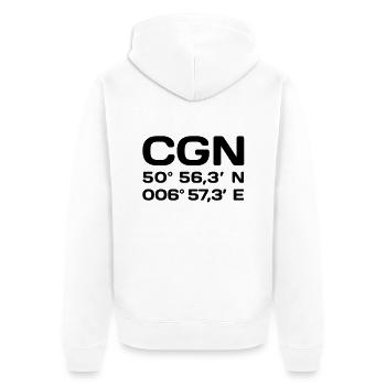 Köln Intl. Girls - Unisex Premium Bio Zip Hoodie - Weiß - Hinten - Thijin (182cm)