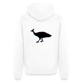 3d vogel silhouette umriss schatten pfau fasan fed - Unisex Premium Bio Zip Hoodie - Weiß - Hinten - Thijin (182cm)