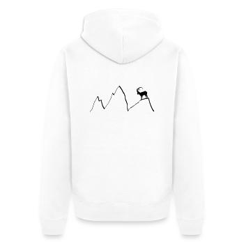 bouquetin montagnes chamois montée capricorne alps - Veste à capuche bio Premium Unisexe - blanc - Dos - Thijin (182cm)