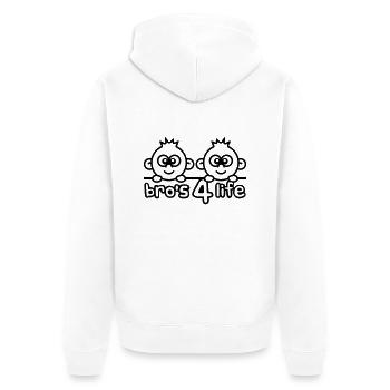 Bros 4 Life Comic Design - Unisex Premium Organic Zip Hoodie - white - Back - Thijin (182cm)