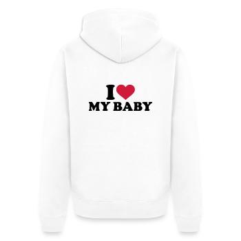 I love my Baby - Veste à capuche bio Premium Unisexe - blanc - Dos - Thijin (182cm)