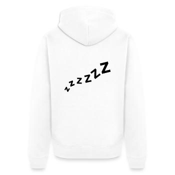 Schlafen - Unisex Premium Bio Zip Hoodie - Weiß - Hinten - Thijin (182cm)