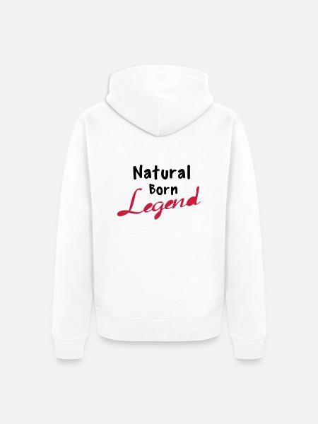 Born Legend - Unisex Premium Organic Zip Hoodie - white