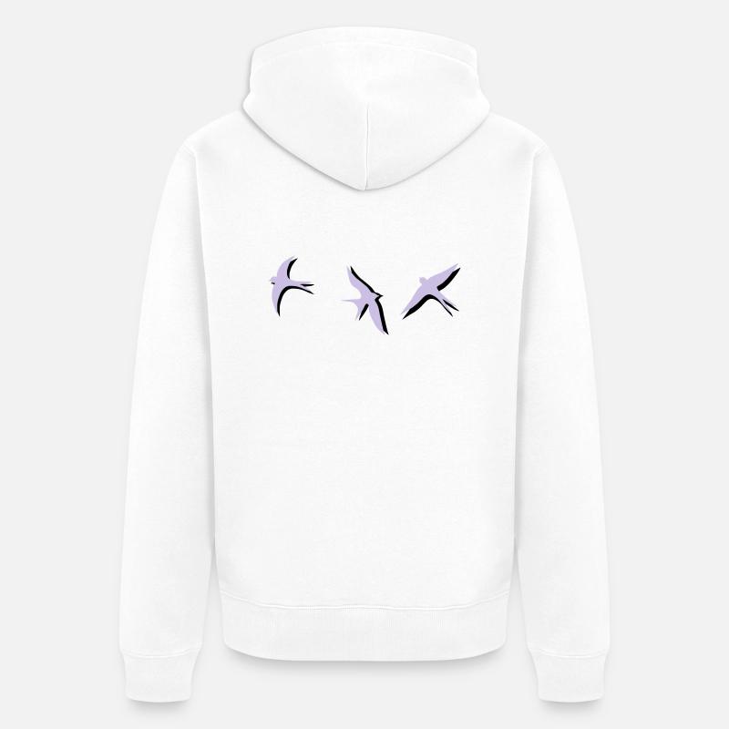hirondelle - Veste à capuche bio Premium Unisexe - blanc