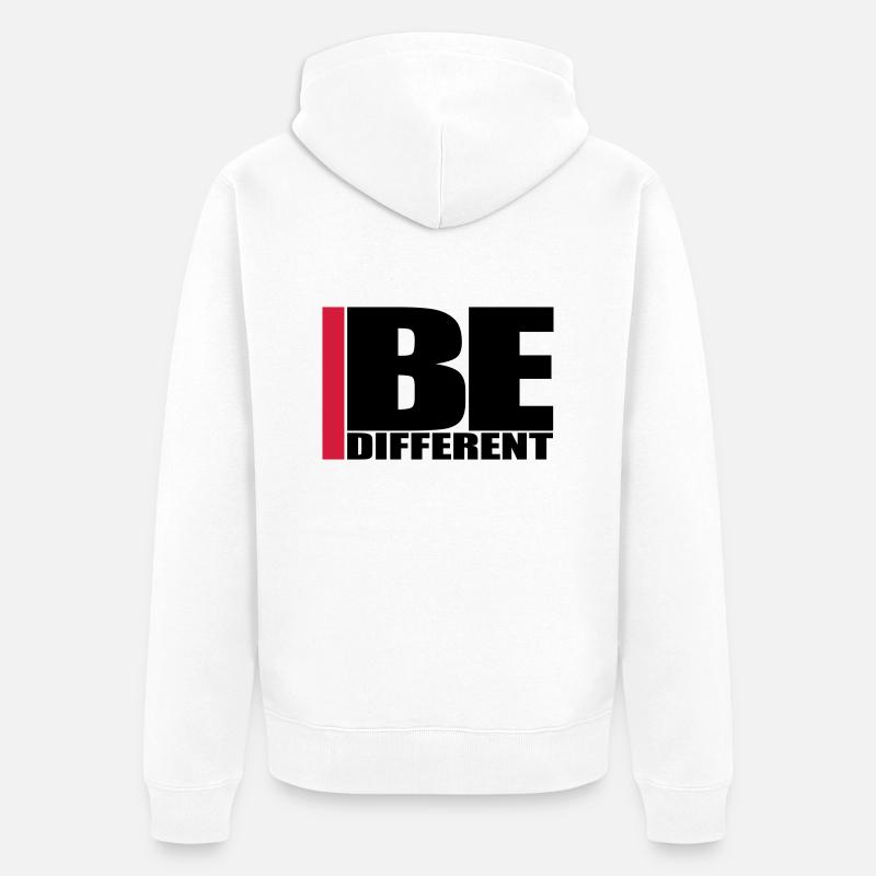 Cool Be Different Logo - Veste à capuche bio Premium Unisexe - blanc