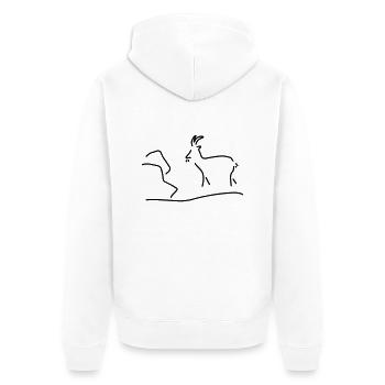 ziege oder steinbock - Unisex Premium Bio Zip Hoodie - Weiß - Hinten - Thijin (182cm)