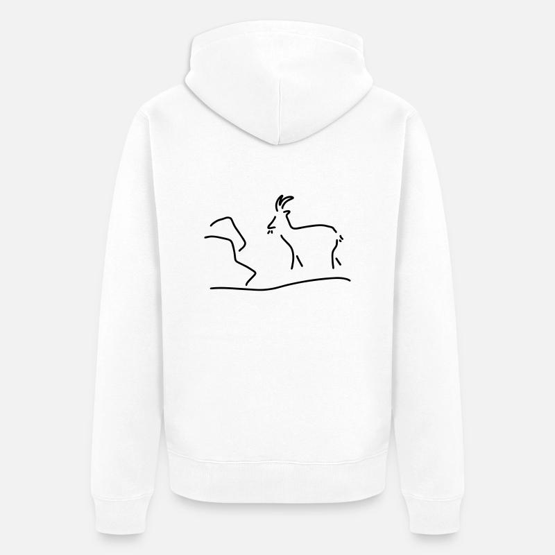 ziege oder steinbock - Unisex Premium Bio Zip Hoodie - Weiß