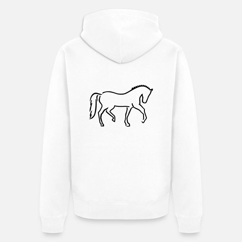 Pferd - Unisex Premium Bio Zip Hoodie - Weiß