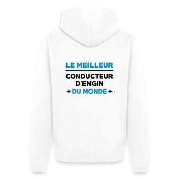 Conducteur d'engin / BTP / Travaux / Construction - Veste à capuche bio Premium Unisexe - blanc - Dos - Thijin (182cm)