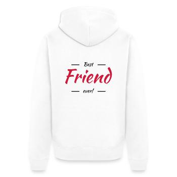 Best friend ever - Unisex Premium Bio Zip Hoodie - Weiß - Hinten - Thijin (182cm)