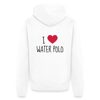 Water Polo / Water-Polo / Sport / Poloïste - Veste à capuche bio Premium Unisexe - blanc - Dos - Thijin (182cm)