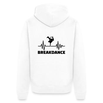 Breakdance - Unisex Premium Organic Zip Hoodie - white - Back - Thijin (182cm)