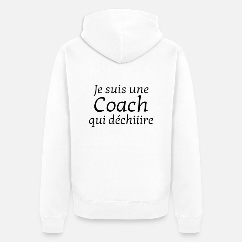 Coach / Coaching / Trainer / Sport - Unisex Premium Bio Zip Hoodie - Weiß