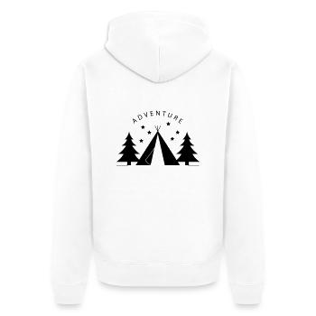 Adventure, Outdoor, Scouts, Nature, Camping - Unisex Premium Bio Zip Hoodie - Weiß - Hinten - Thijin (182cm)