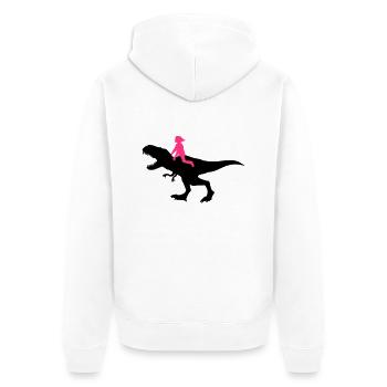 rider girl woman female rider riding silhouette bl - Unisex Premium Organic Zip Hoodie - white - Back - Thijin (182cm)