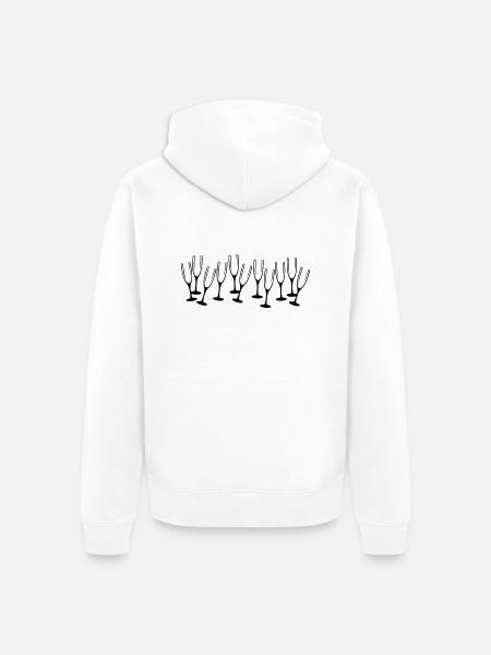 sekt gläser - Unisex Premium Bio Zip Hoodie - Weiß