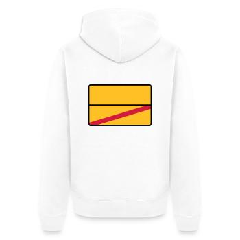 Place name sign blank - fill in yourself! - Unisex Premium Organic Zip Hoodie - white - Back - Thijin (182cm)
