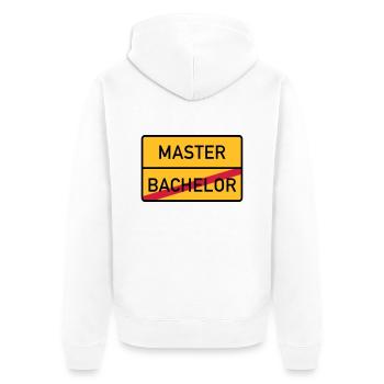 master - Unisex Premium Bio Zip Hoodie - Weiß - Hinten - Thijin (182cm)