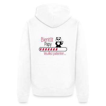 Bientôt papy - Futur Papi - Veste à capuche bio Premium Unisexe - blanc - Dos - Thijin (182cm)