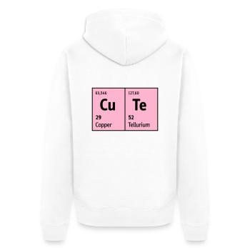 Periodensystem der Elemente CuTe süß niedlich nett - Unisex Premium Bio Zip Hoodie - Weiß - Hinten - Thijin (182cm)