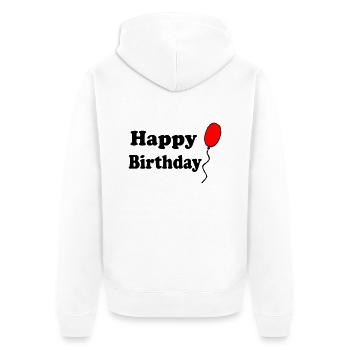 Bon anniversaire - Veste à capuche bio Premium Unisexe - blanc - Dos - Thijin (182cm)