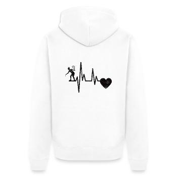 Squash Racquetball-Spieler Squashspiel Racquetball - Unisex Premium Bio Zip Hoodie - Weiß - Hinten - Thijin (182cm)