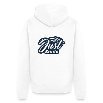 Juste sourire - Veste à capuche bio Premium Unisexe - blanc - Dos - Thijin (182cm)