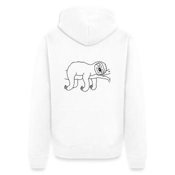 Sommeil paresseux fatigué détendu - Veste à capuche bio Premium Unisexe - blanc - Dos - Thijin (182cm)