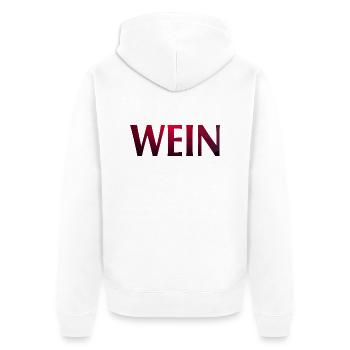 Wein - Unisex Premium Bio Zip Hoodie - Weiß - Hinten - Thijin (182cm)