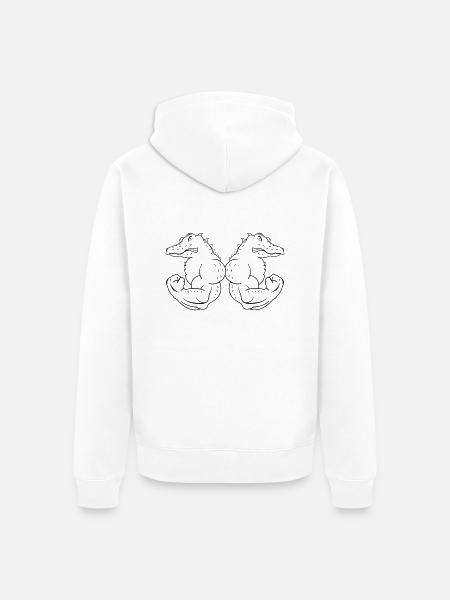 strong crocodiles - Unisex Premium Organic Zip Hoodie - white