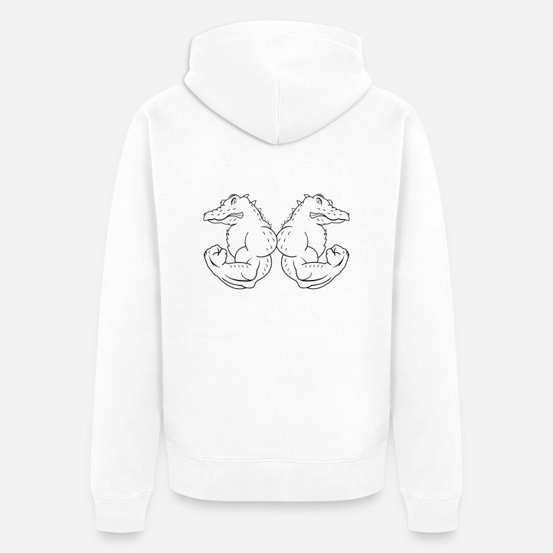 Crocodiles forts - Veste à capuche bio Premium Unisexe - blanc