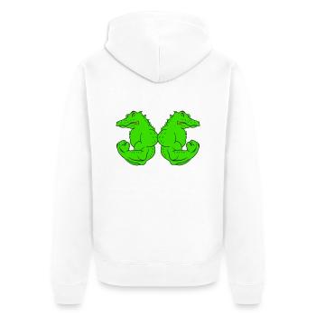 strong crocodiles - Unisex Premium Bio Zip Hoodie - Weiß - Hinten - Thijin (182cm)