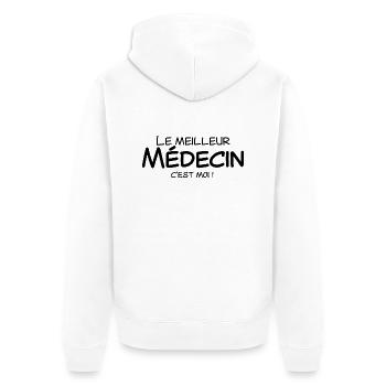 Le meilleur médecin c'est moi - Veste à capuche bio Premium Unisexe - blanc - Dos - Thijin (182cm)