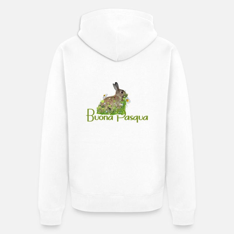 Joyeuses Pâques - Veste à capuche bio Premium Unisexe - blanc