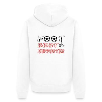 Foot best supporter - Veste à capuche bio Premium Unisexe - blanc - Dos - Thijin (182cm)