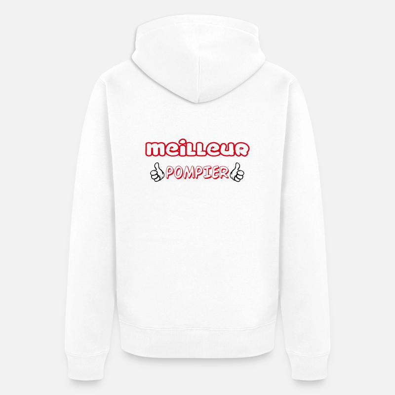 MEILLEUR POMPIER - Veste à capuche bio Premium Unisexe - blanc