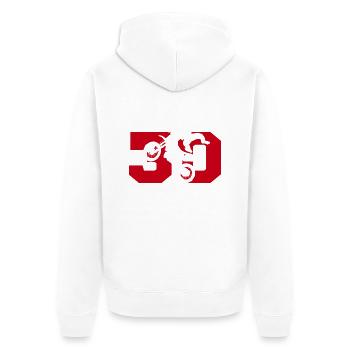 Moto 30 motard - Veste à capuche bio Premium Unisexe - blanc - Dos - Thijin (182cm)