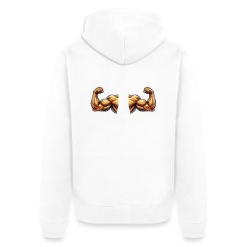 biceps 2 - Unisex Premium Organic Zip Hoodie - white - Back - Thijin (182cm)