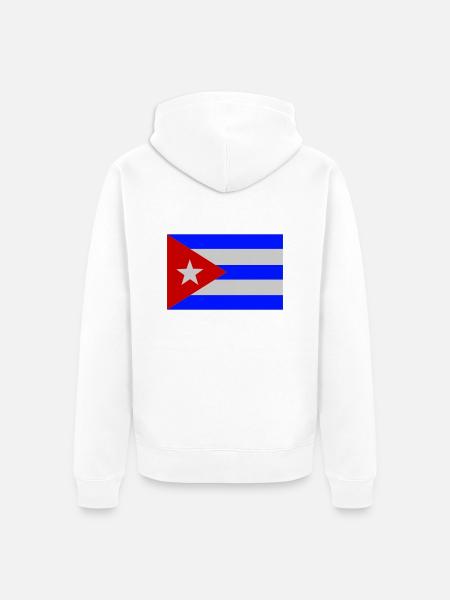 Cuba - Unisex Premium Organic Zip Hoodie - white