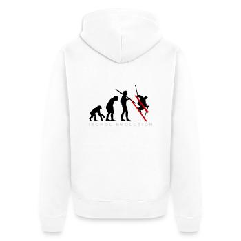 Ischgl Evolution Ski - Unisex Premium Bio Zip Hoodie - Weiß - Hinten - Thijin (182cm)